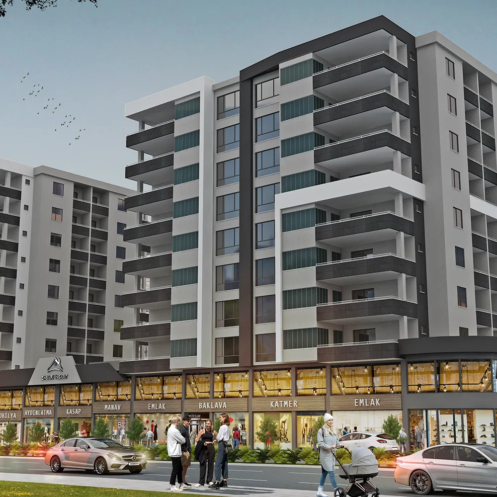 Beyoğlu Sitesi — 8 kat, 2 blok, 64 konut + ticari alan